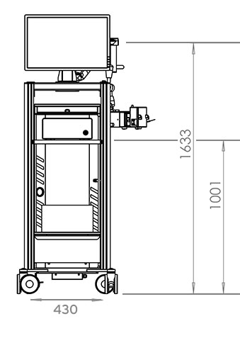 Modular components of NanoFlowSizer trolley β customizable accessories for lab mobility